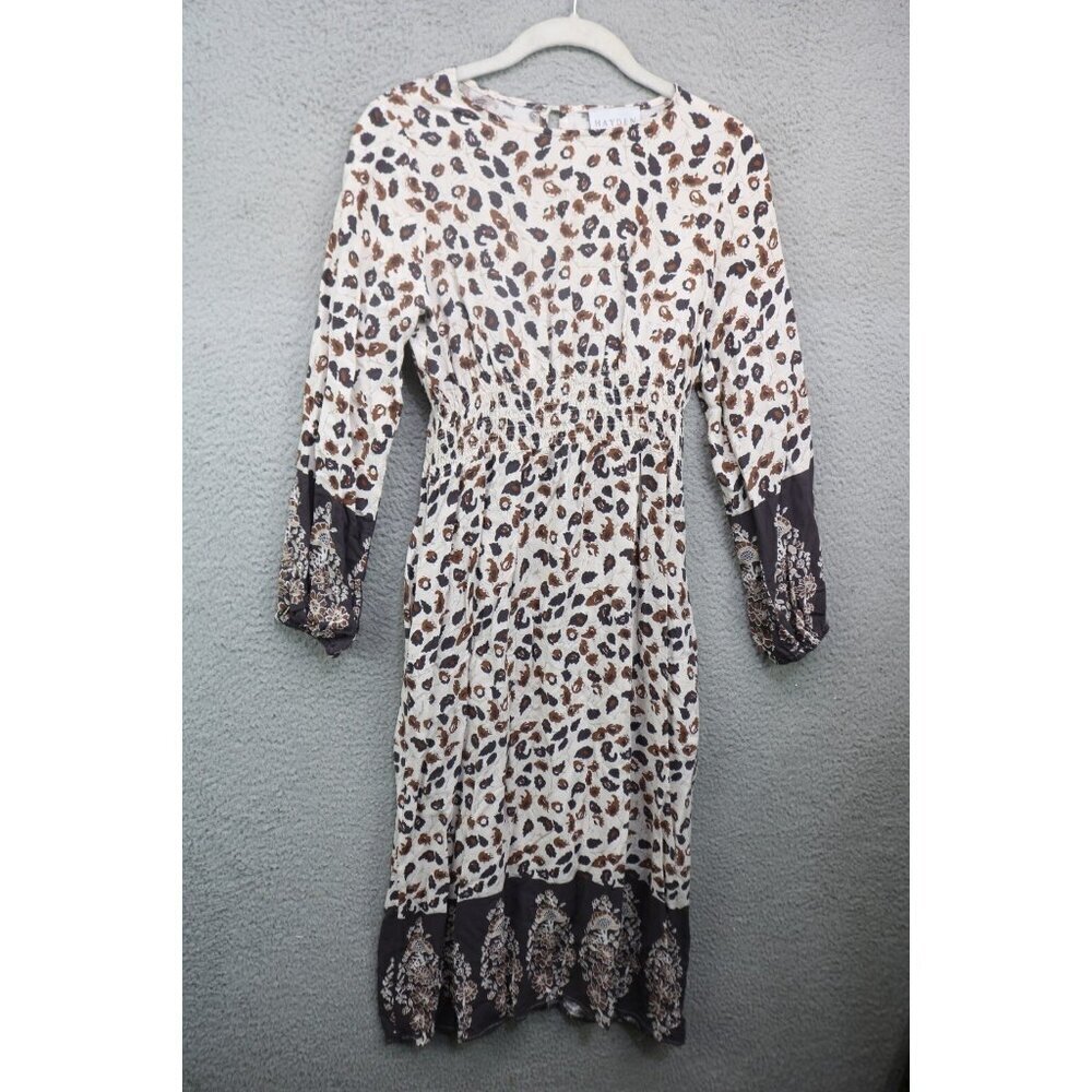 Hayden Long Puff Sleeve Midi Dress-Size Small-BOHO-Peasant-Pockets